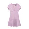 Fashion Style 2024 Fall and Winter New Women's Clothing Stylish Wide Pleated V Neck Short Sleeve Short Dress 4764264