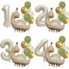 Retro Matte Caramel Dinosaur Balloon Set for Birthday Photo Props