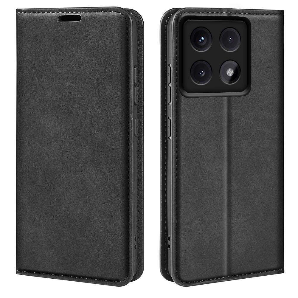 

For Xiaomi 14T Case Skin-Touch Leather Wallet Phone Cover Black