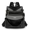 Backpack Female Retro Fashion Schoolbag PU Casual Middle-aged Backpack