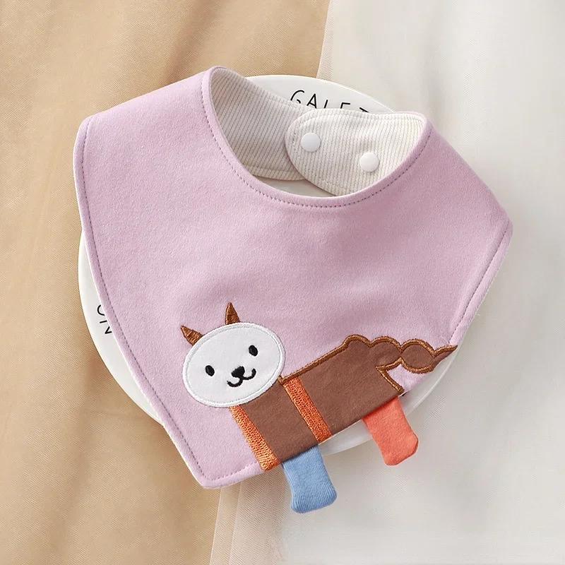 Triangle Cartoon Baby Bibs Soft Newborn Feeding Towel Cotton Cloths for Girls Boys Bandana Bib Newborn Saliva Towel Burp Cloths