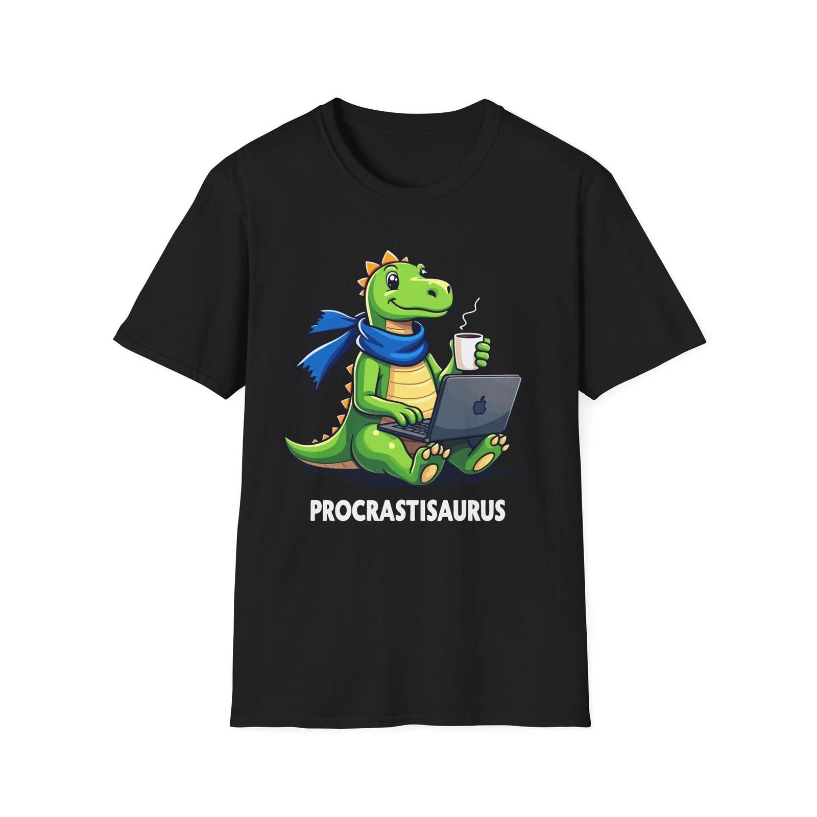 

Funny Procrastinating Dinosaur Work From Home Lazy Dino T Shirt Gift ADHD 3XL
