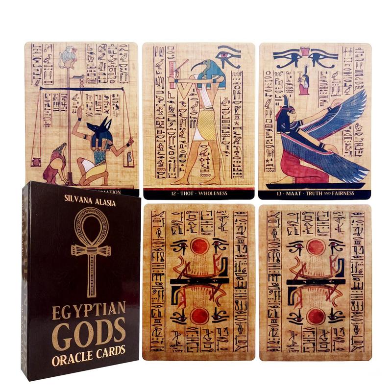 Tarotkaarten EGYPTISCHE GODEN ORACLE KAARTEN Engelse Versie Voor Vrouwelijke Meisjes Bordspel Oracle Kaarten Feest Engelse Speelkaarten brown