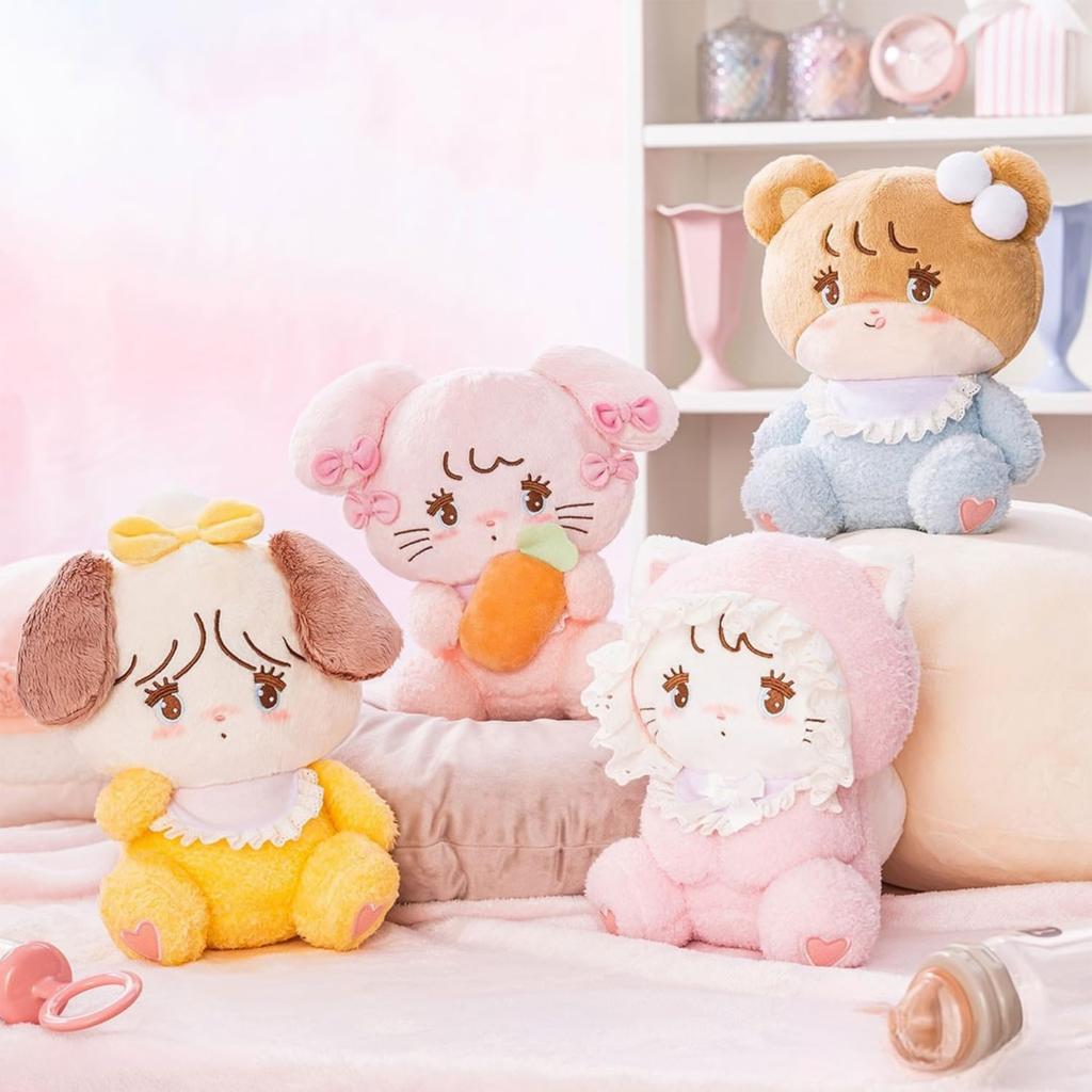 Mikko Characters Fluffy Baby Plush Toy, 4 Types, Approx. 20cm (Latte)