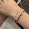 Schwarzes Kristallperlen-Schleifen-Perlenarmband für Damen Mädchen Koreanische Mode Perlenkette Vintage-Armband Ästhetischer Y2K Schmuck