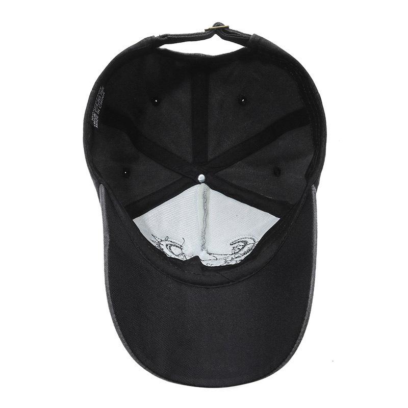 Washed Cloth Cow Head Baseball Cap Color Matching Versatile Denim Cap Casual Sunshade Sun Protection Hat