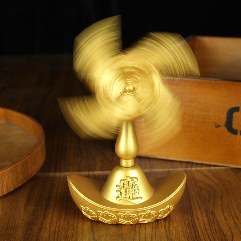 Yuanbao windmill turns metal handicrafts desktop creative wind and water ornament