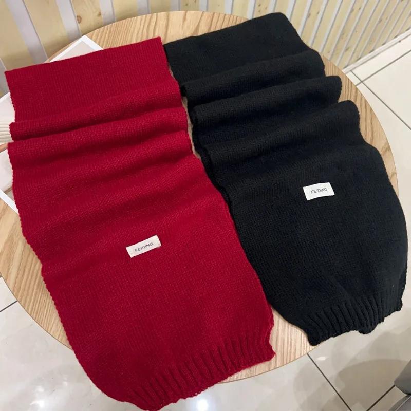 Winter Thermal Knitted Scarf Unisex Solid Color Neck Shawl Wrap Warm Windproof Solid Color Women Men Fashion Motorcycle Scarfs