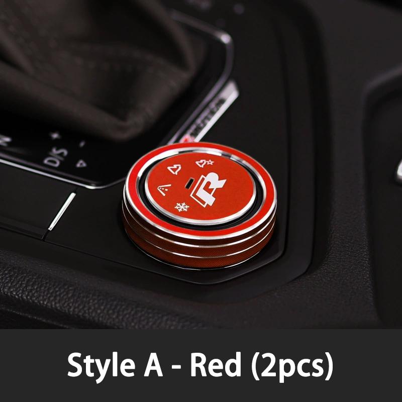 2026 Hot Sticker 2Pcs 3D Aluminum Interior Driving Mode Knob Ring Decorative Stickers For VW Volkswagen Tituan Tharu TAYRON T-RO