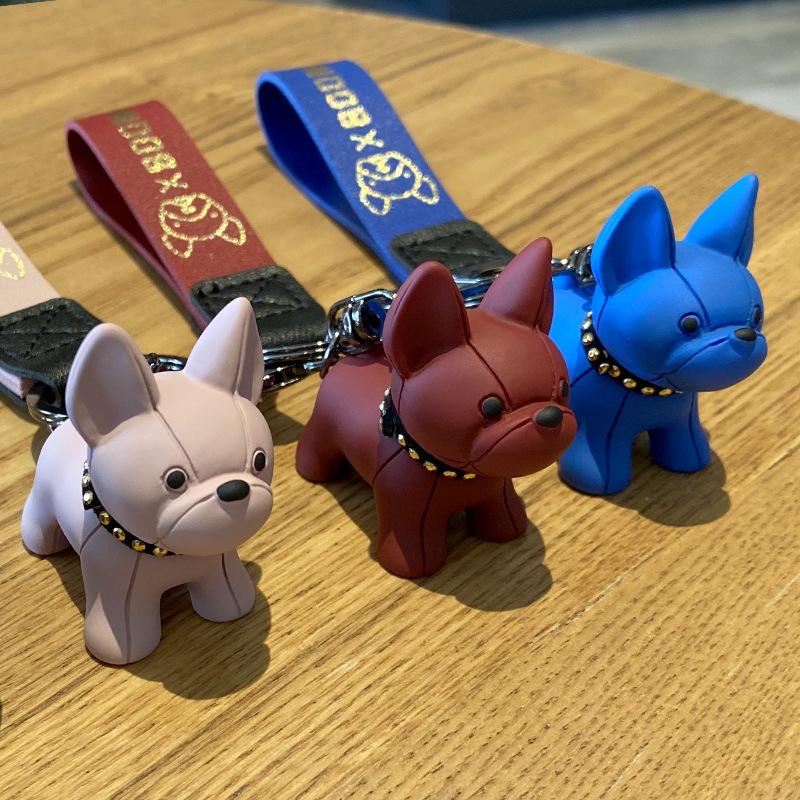 Exquisite Cute French Bulldog Puppy Keychain - Unisex Accessory for Bags