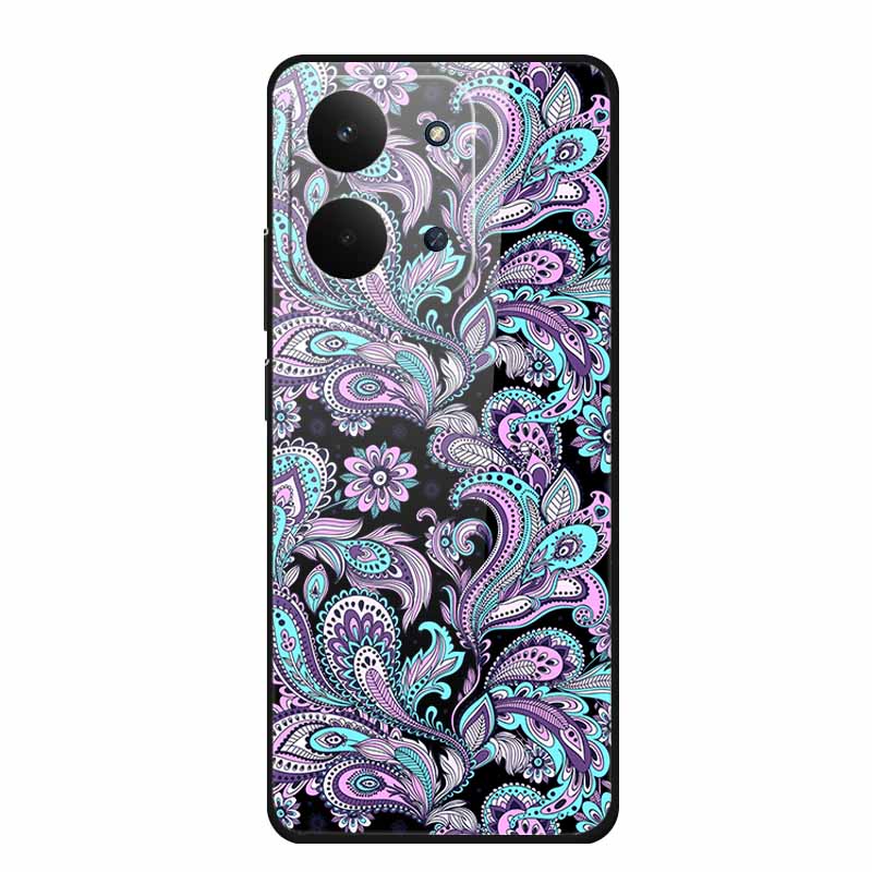 Glas-Rückseite für Redmi 15C 4G Hülle 15 C Niedliche Cartoon-Hülle aus hartem gehärtetem Glas mit weichem Stoßfänger für Redmi 15C Hüllen Coques Fundas