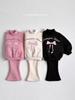 Girls' Winter Two-Piece Set: Princess-Style Velvet Hoodie & Flare Pants