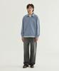 COVERNAT Signature Symbol Collar Half-Zip Sweatshirt Melange Gray