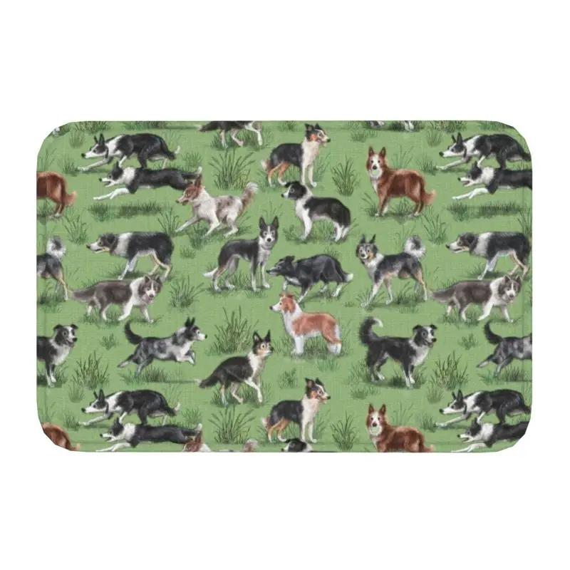 Border Collie Tennis Ball Doormat Anti-Slip Bath Kitchen Mat Living Room Door Floor Entrance Carpet Rug