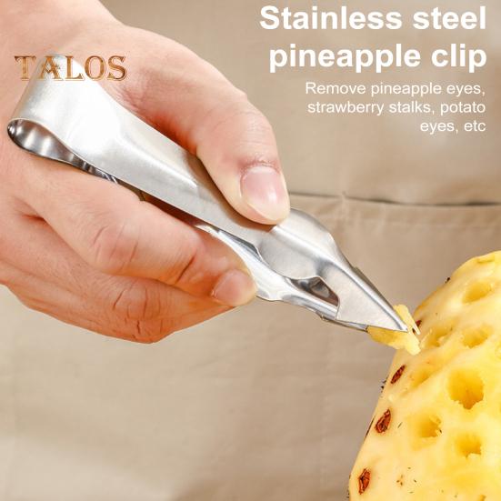 2Pcs Pineapple Eye Remover Stainless Steel Cutter Strawberry Stem Remover Ergonomic Design Rust-Resistant Tool for Kitchen Cafe Bakery