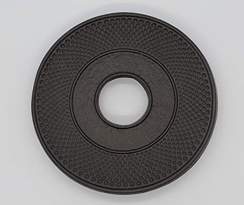 Iwachu Ironware Pot Holder, Round Arare, Large, Black, 13.5cm, Nambu Ironware, 17002