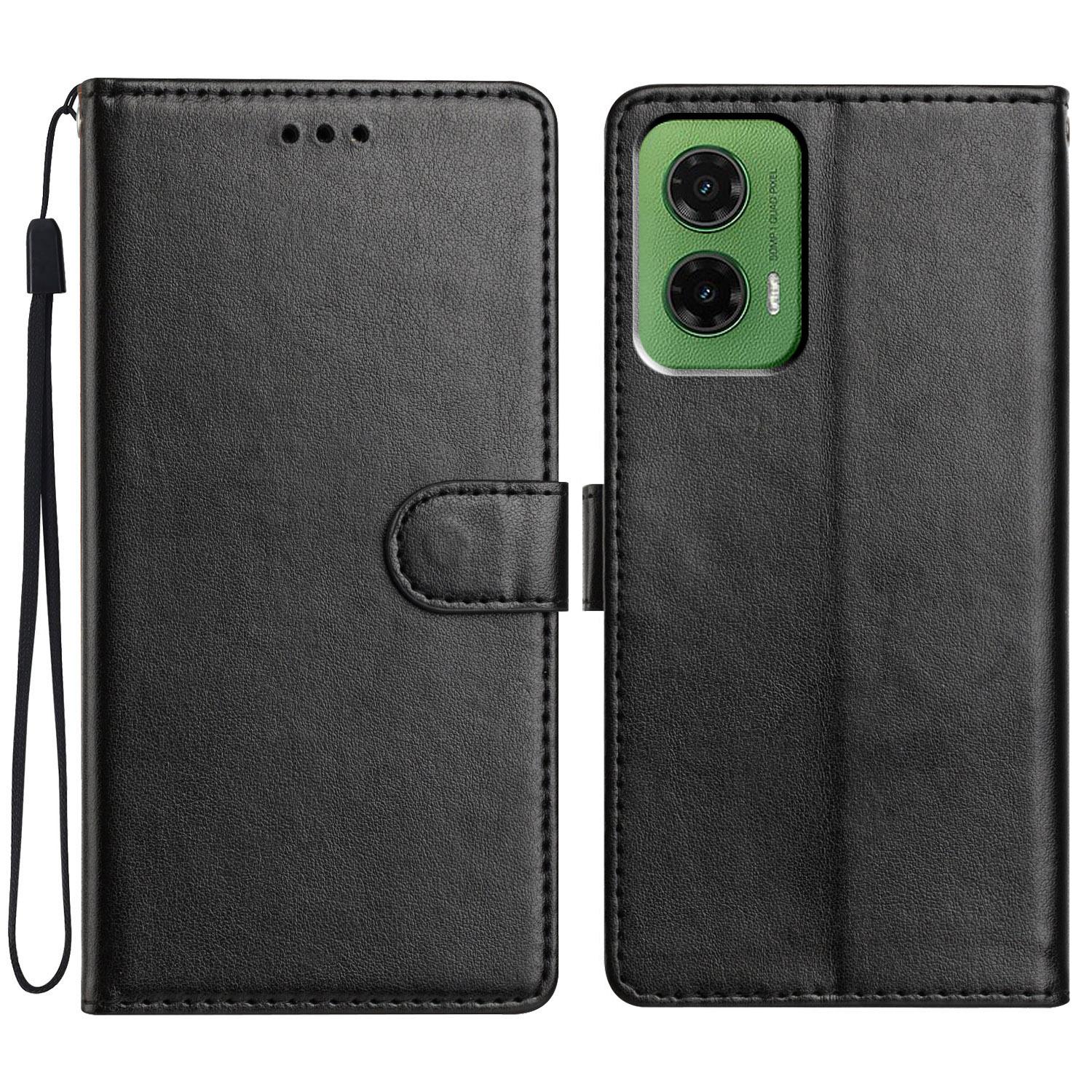 Étui portefeuille en cuir avec support pour Motorola Moto G35 5G et dragonne pratique