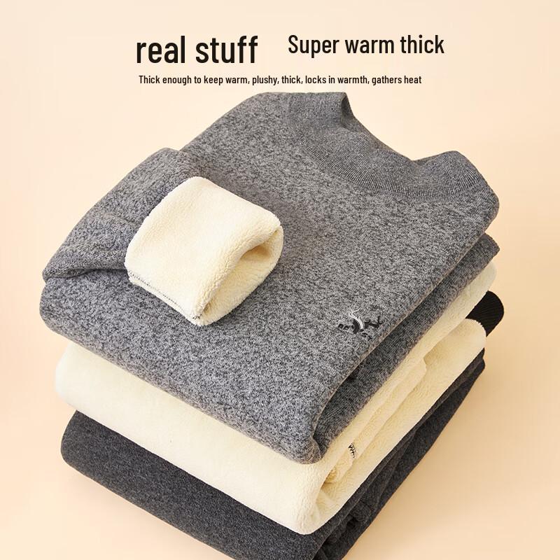 Tiencan Men's Thick Sherpa-Lined Turtleneck Thermal Top