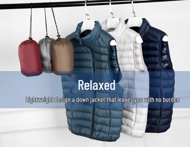 Men's 2024 Lightweight Down Vest - Fashionable, Thin, Sleeveless Gilet for Indoor/Outdoor Autumn Winter Wear