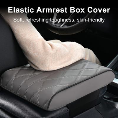 Car Armrest Box Faux Leather Pad Soft Protective Comfortable Armrest Mat Heightening Pad Hand Support