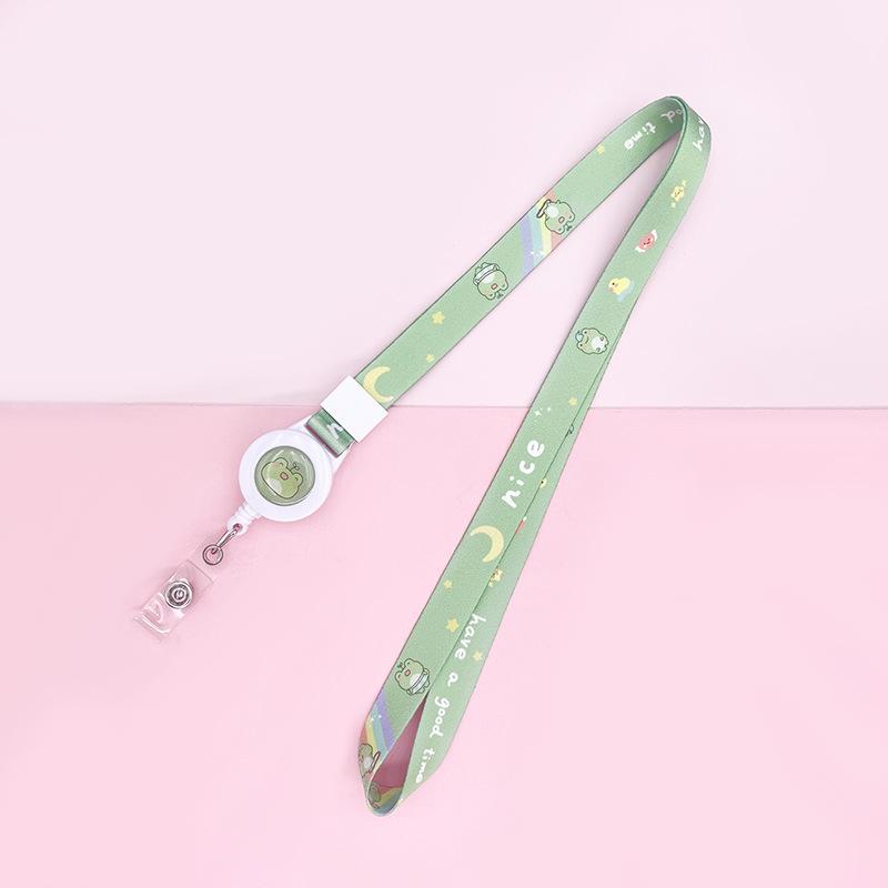 Cartoon Teleskopische Leichtziehbare Schnalle Lanyard Studenten Anti-Verlust Kartenhalter Halsband Langes Seil Arbeits Namensschild Namensschild Lanyard