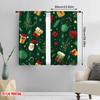 2pcs,2D Plane Printing Minimalist Curtains Christmas Tree Gift Present Holiday (3) Polyester Fabric (without Rod) Home Decor
