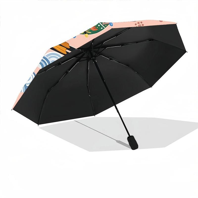 1pc Duck Skiing Automatic Opening/Closing Folding Umbrella with 8 Ribs,Windproof Portable Sunshade Umbrella Holiday gift yy260401015