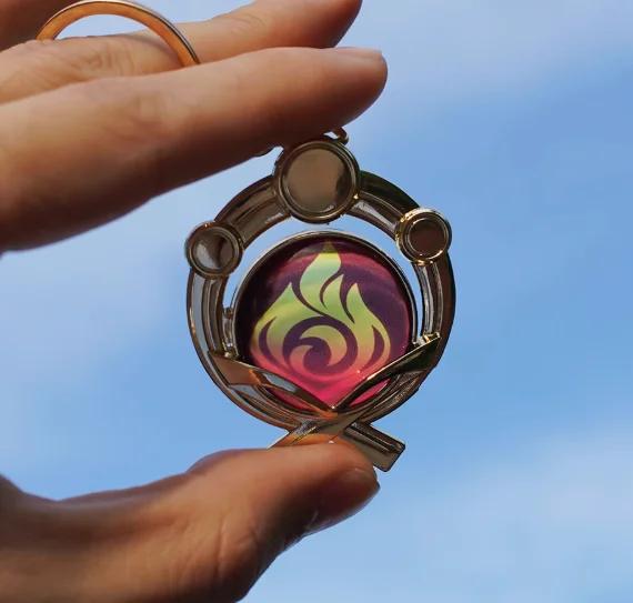 Genshin Impact Court Of Fontaine Vision Furina Weapon Chinese Game Periphery Glass Model Keychain Car Pendants Collectible Toy