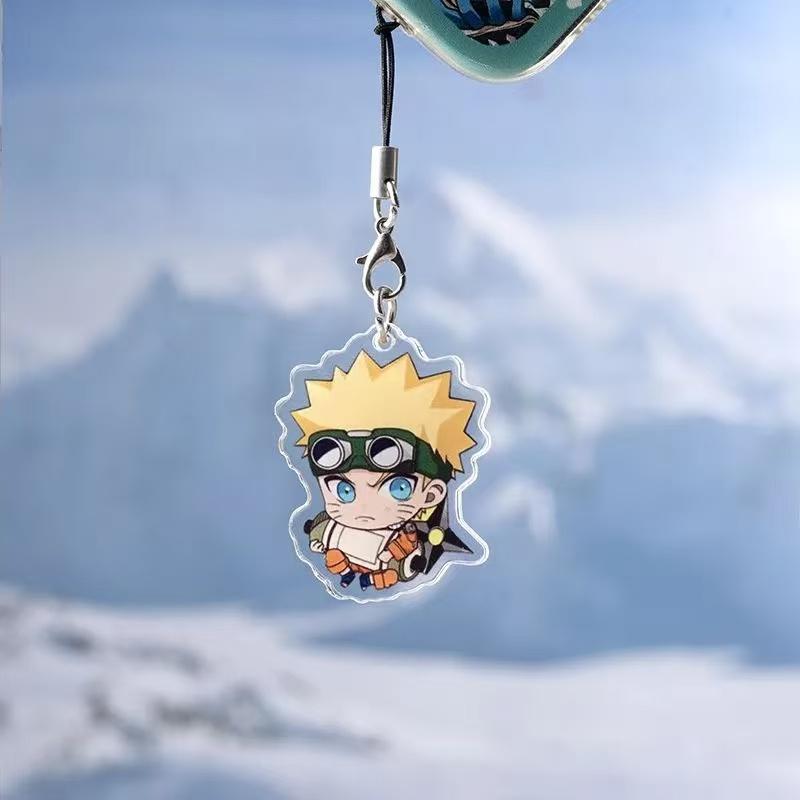 Anime Naruto Acrylic Keychain Accessaries Uzumaki Naruto Cartoon Keyring