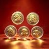 1Pcs 2027 Year Of The Sheep Commemorative Medal Imitation Gold Foil Unique Collectible For Festival Gifting Hobby Collection