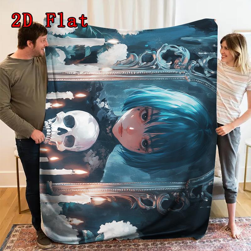 Dark-style girl 2D Flat Pattern Flannel Blanket High quality All Seasons Warmth and Comfort Perfect for Christmas Gifts.PMT0914236