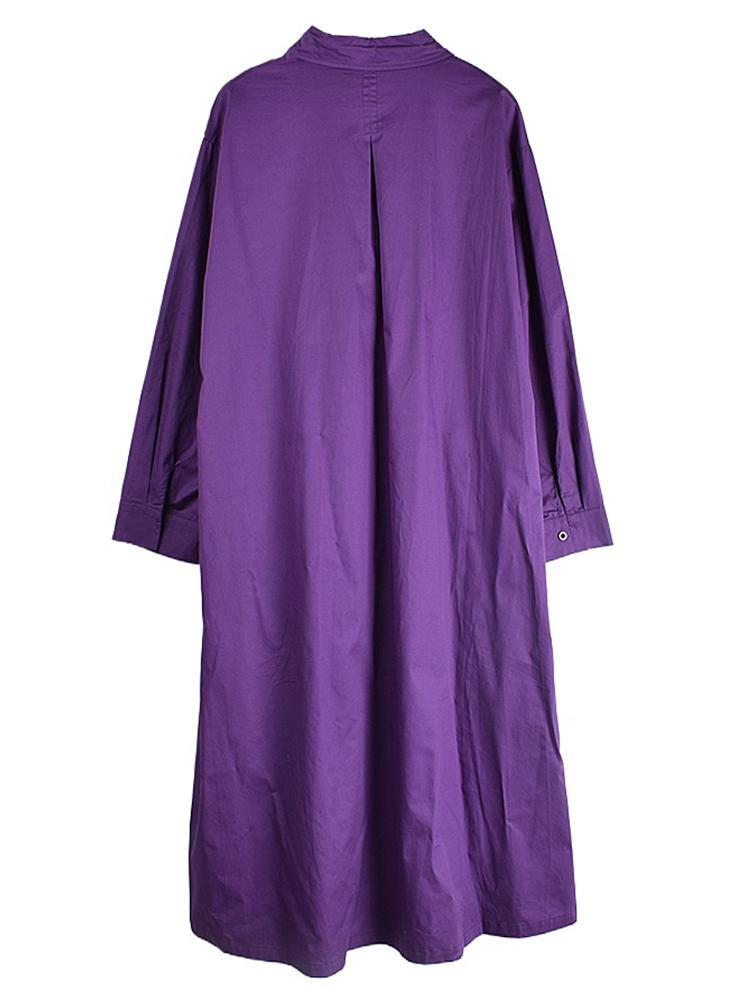 Xitao Contrast Color Patchwork Pocket Turn-down Collar Dress GMM1230