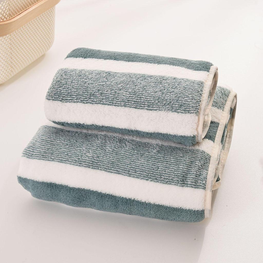 Soft Coral Fleece Absorbent Couple Bath Towel for Home Use