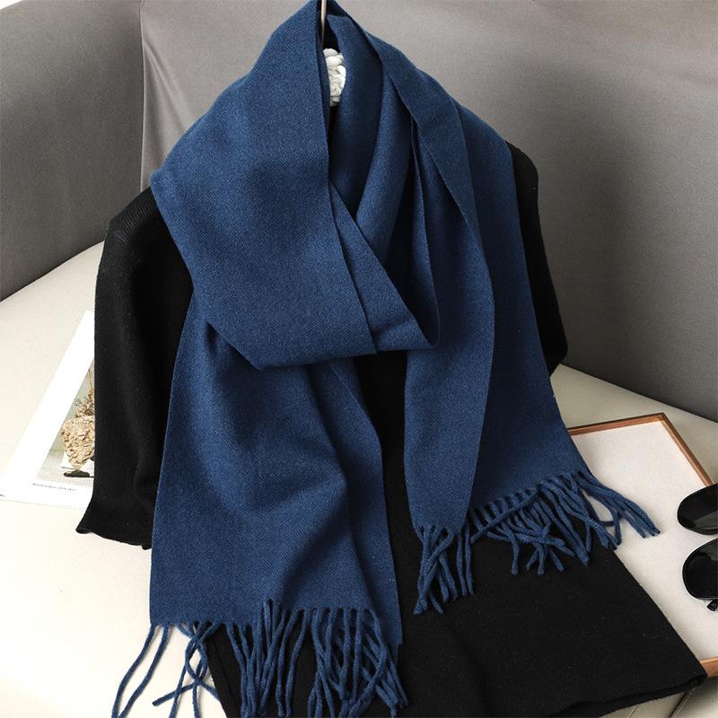 62Color Solid Women Winter Scarf Warm Thicken Cashmere Shawl Outdoor Fashion Luxury Tassels Pashmina Lady Wrap Windproof Scarves