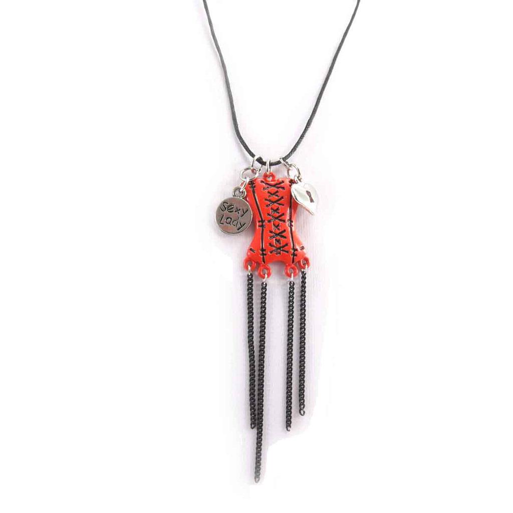 Les Trésors De Lily [J6078] - Rote Designer-Halskette „French Cancan“