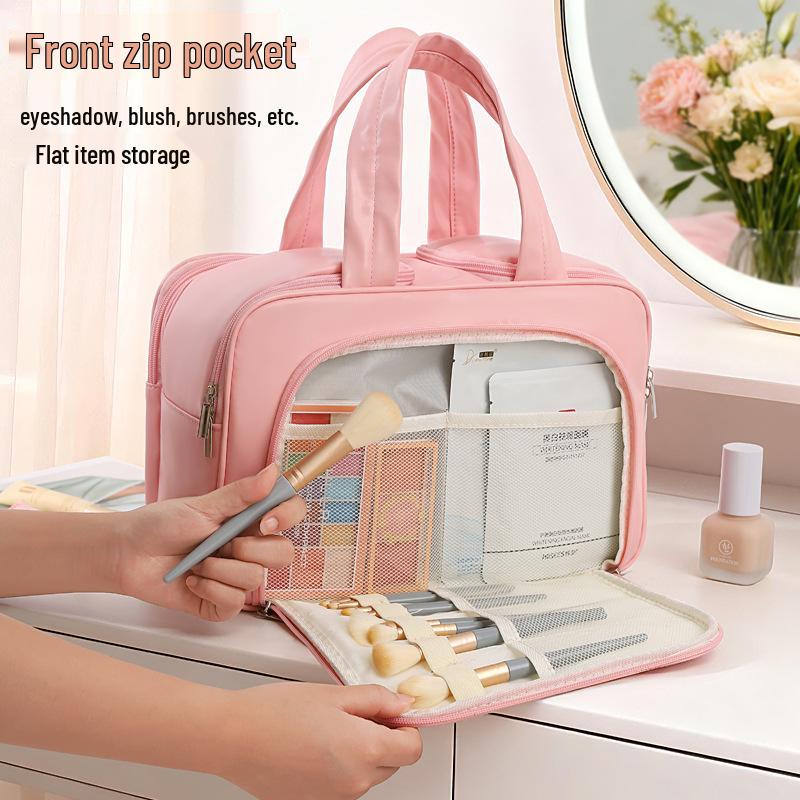 Large Capacity Multi-functional Makeup Bag with Multi-layer Compartments - Portable Travel Toiletry Storage Bag