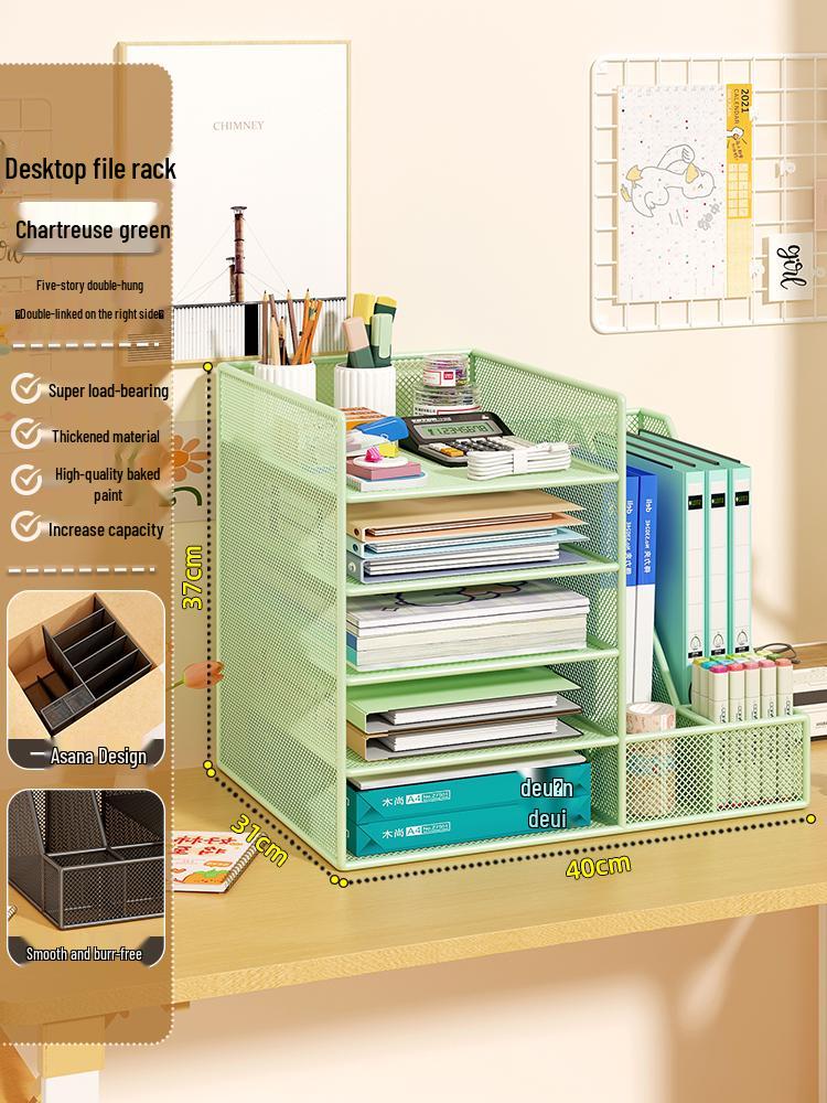 Multi-Layer Desktop File & Book Organizer for Office & Student Use