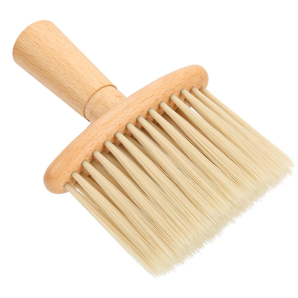 Broken Hair Sweep Brush Wooden Handle Haircut Neck Duster Brush For Barber Shop Hairstylist