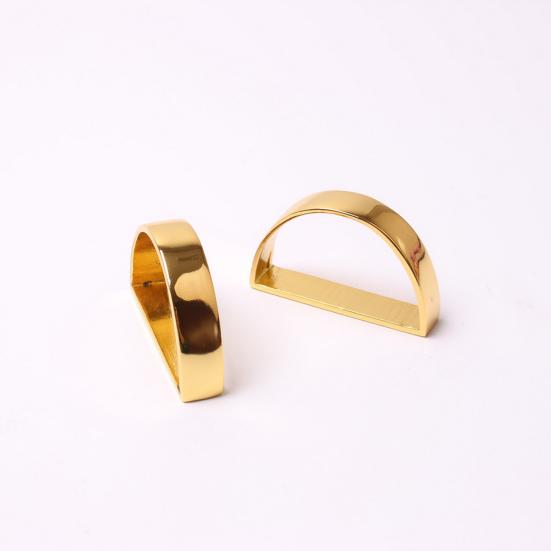 Napkin Rings Polished Zinc Alloy Modern Simple D-shaped Smooth Surface Half Round Napkin Ring Dining Room Accessories