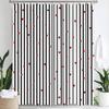 1Pc Romantic Pink Love Print Waterproof Shower Partition Privacy Hanging Curtain With 12 Hooks Multiple Size Machine Washable