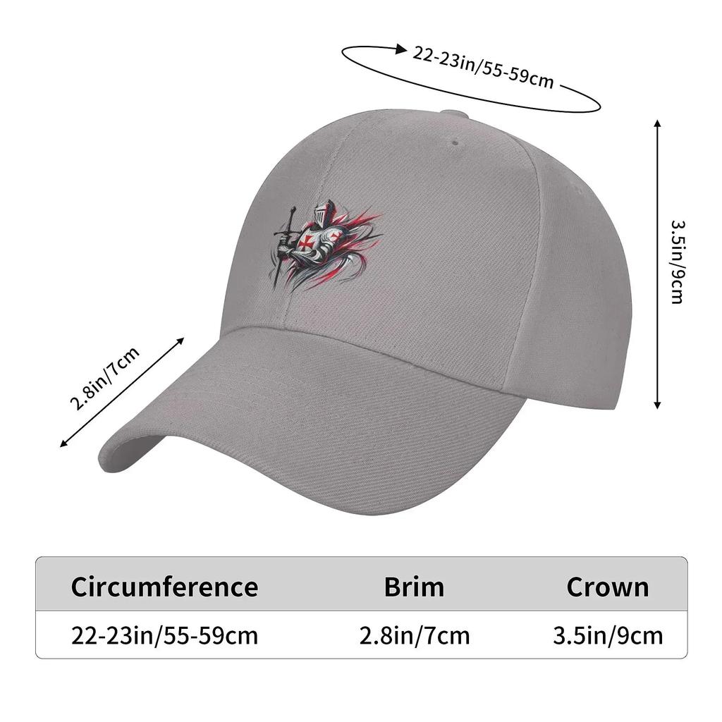 Knight Templar Baseball Cap Trendy Cartoon Snapback Hat For Unisex Adjustable Casual Headwear