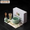 Kiln Change Crystal Glaze Ice Flower Tea Set Complete Set Japanese Matcha Set Kit Matcha Cup Matcha Tool Set Kitchen Supplies