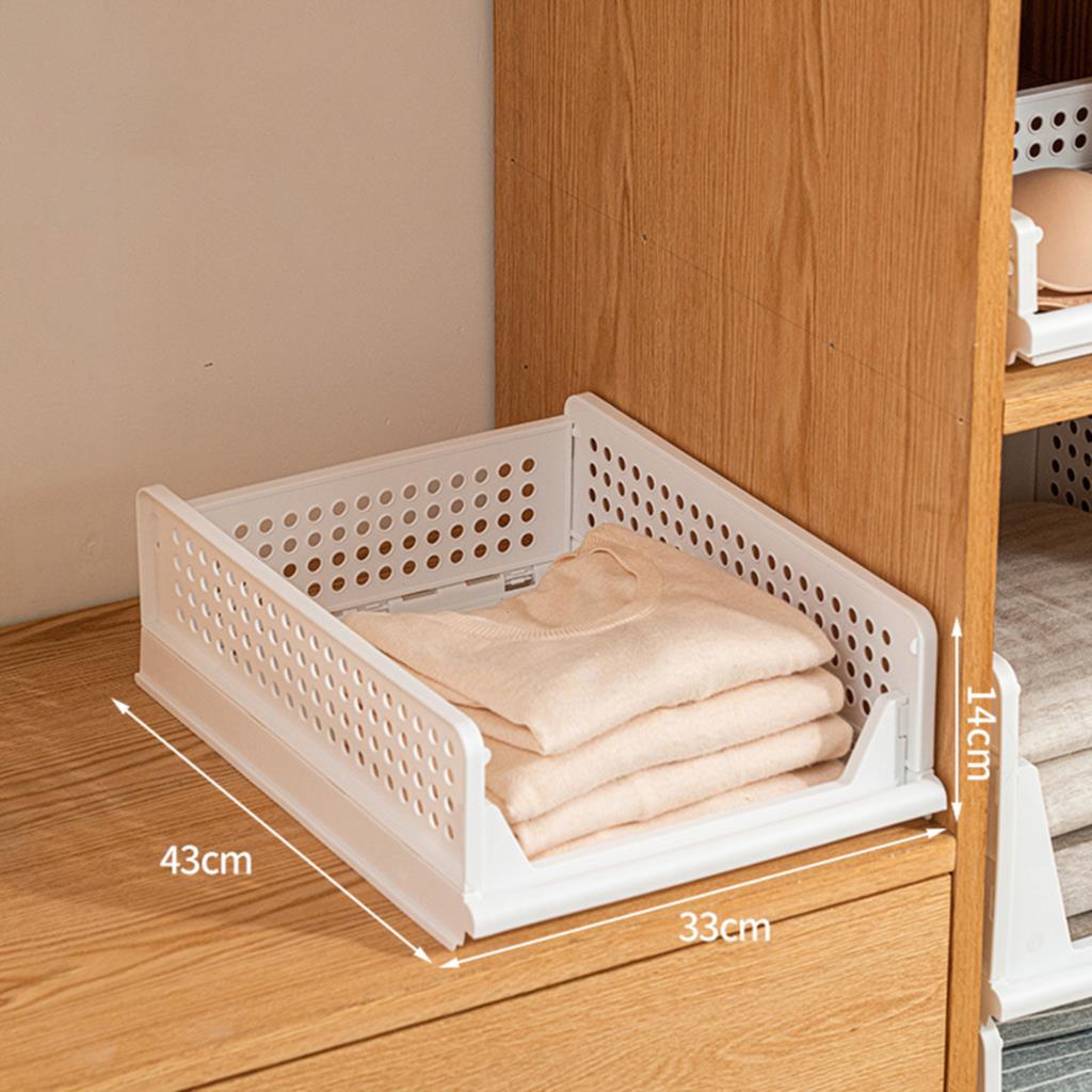 Stackable Wardrobe Drawer Cabinet Organizer Drawer Clothes Closet Storage Box Shelves Plastic Layered Partitions Storage Rack