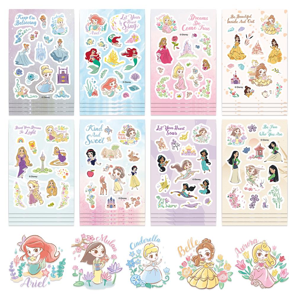 816Sheets Disney Princess Series Puzzle Stickers Cute Snow White Rapunzel Diy Assemble Jigsaw Decals For Suitcase Guitar Laptop