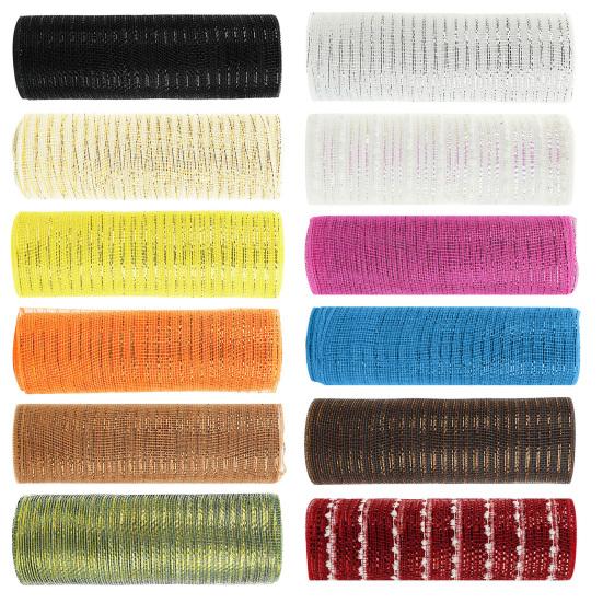 1 Rolle 10 Yards Weihnachtsband Paillettenoberfläche Weihnachtsbaumgirlande DIY Netzband Gurtband Heimdeko für Innen