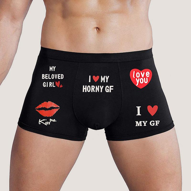 

Varsbaby Men s I Love My Wife Print Fun Pattern Underwear S