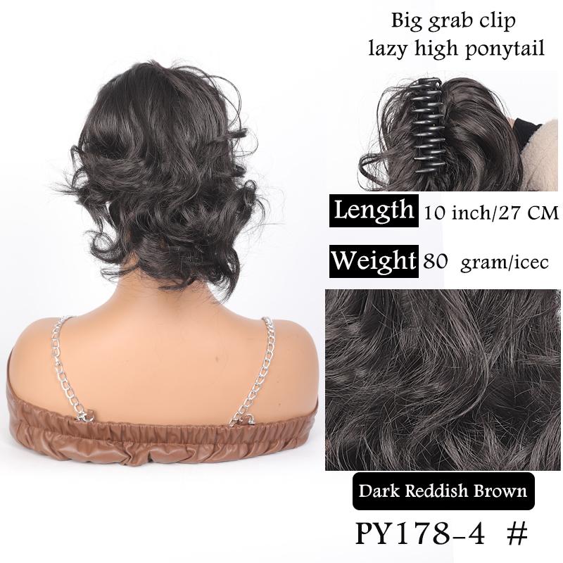 Synthetic Short Curly Hair Claw Clip On Ponytail Hair Extension Natural Looking Curly Short Pony Tail Hairpiece For Women Girls Daily Party