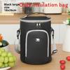 Insulated Student Lunch Bag With Solid Color And Compact Handle For Multiscenario Use