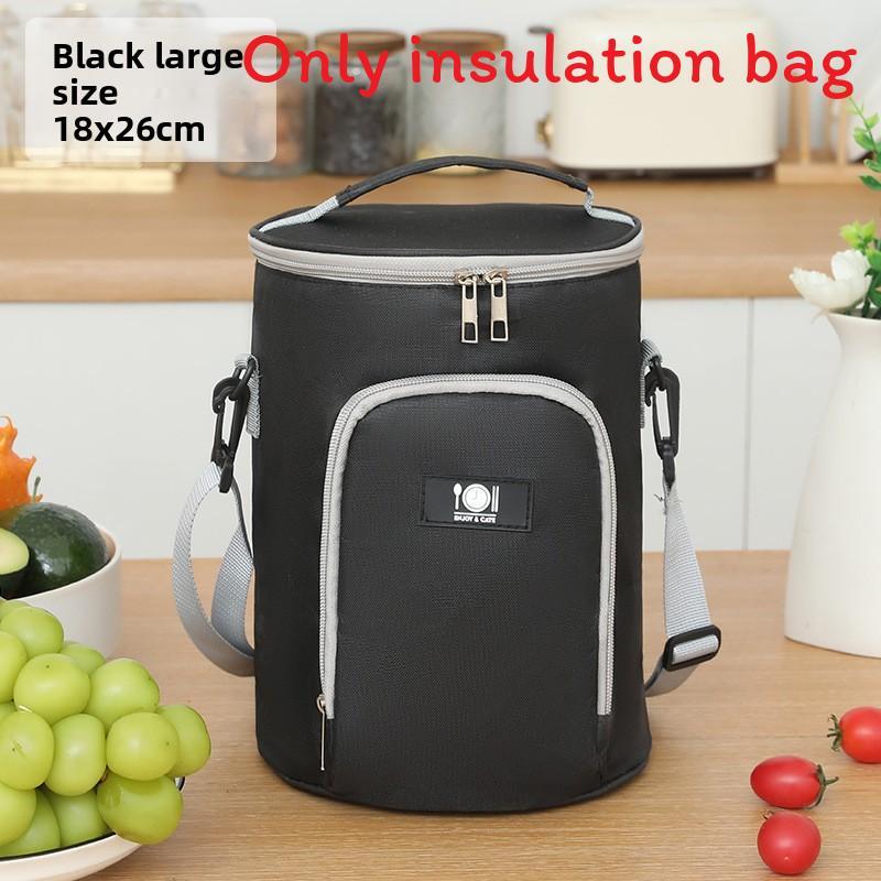 Insulated Student Lunch Bag With Solid Color And Compact Handle For Multiscenario Use