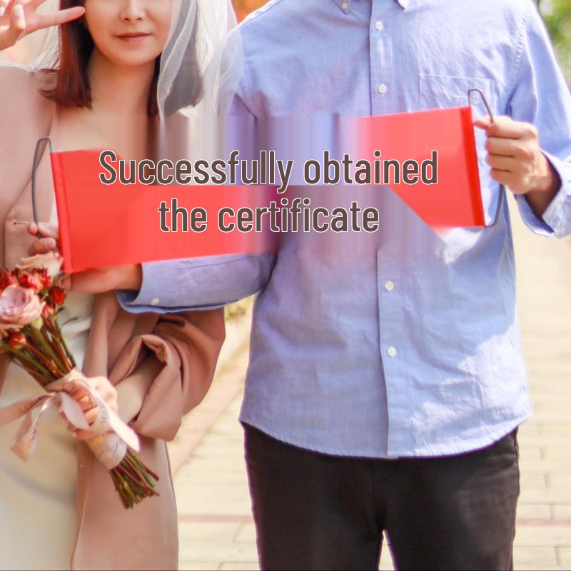 New Year Wedding Photo Props: License & Banner Posing Game